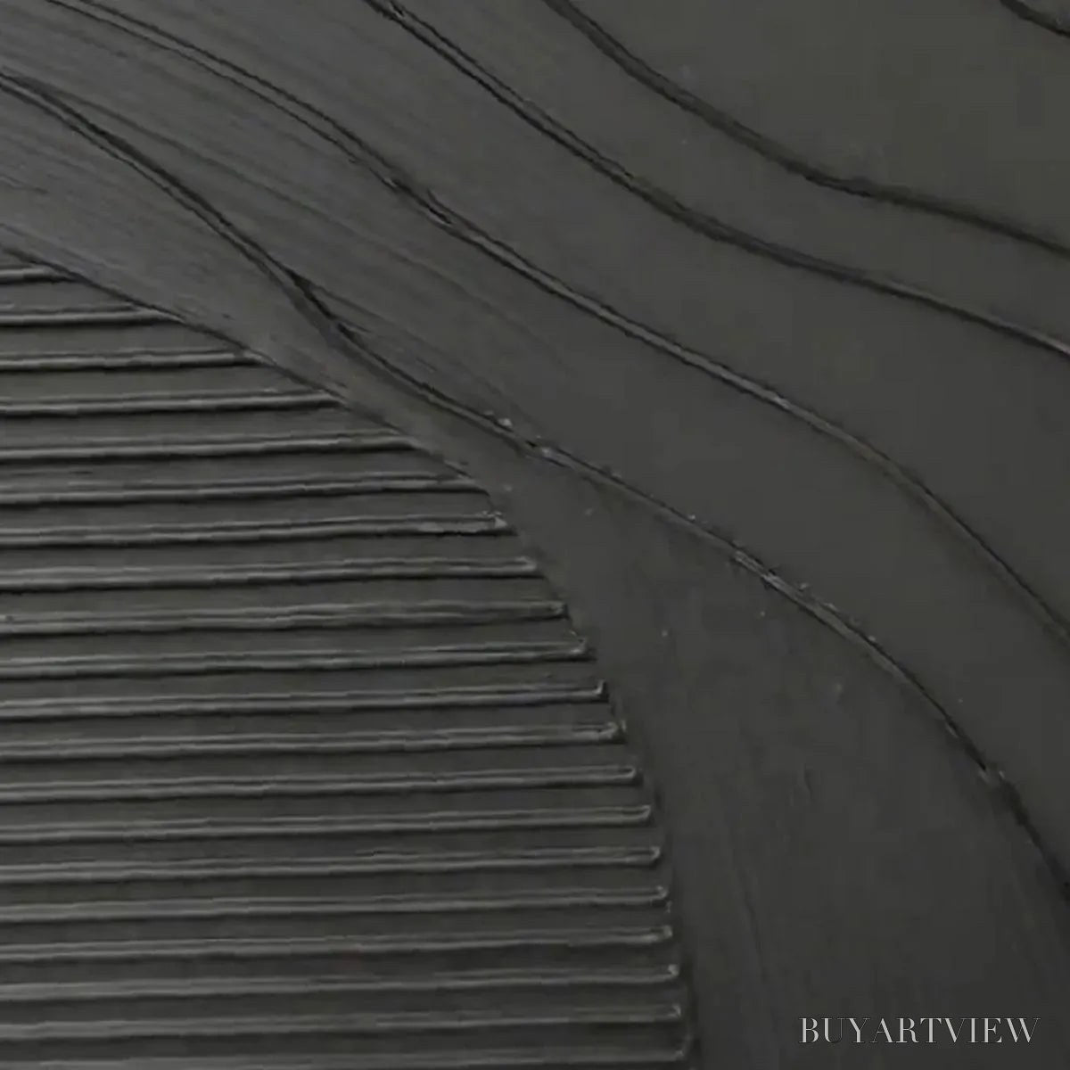 BUYARTVIEW Black Texture – Minimalist Textured Painting in Black - image 2