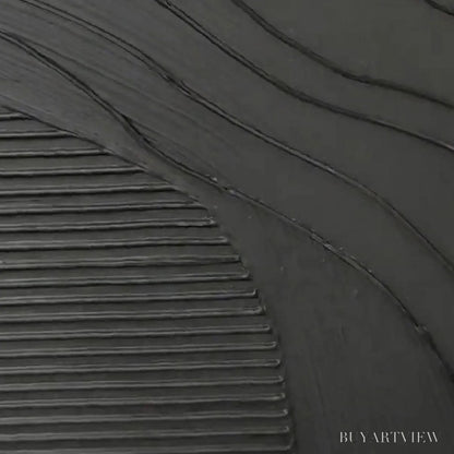 BUYARTVIEW Black Texture – Minimalist Textured Painting in Black - image 2