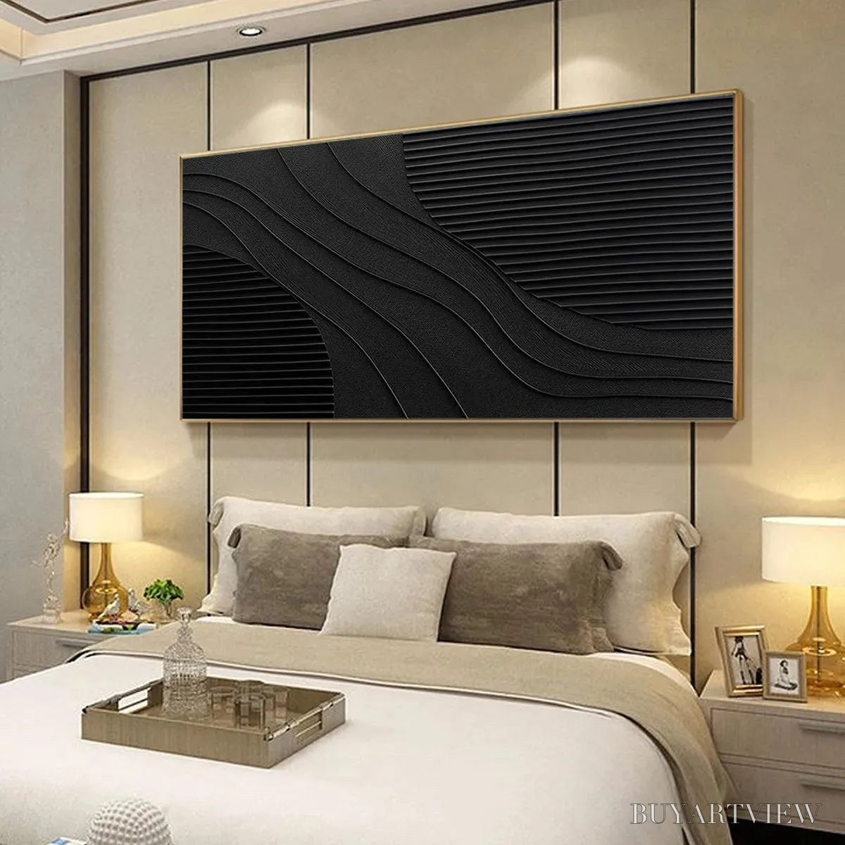 BUYARTVIEW Black Texture – Minimalist Textured Painting in Black - image 3