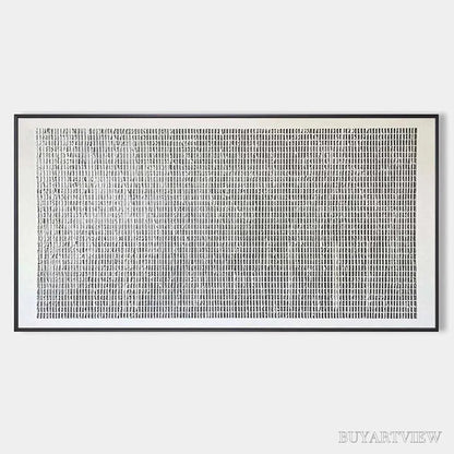 BUYARTVIEW Woven Texture – Minimalist Textured Painting in Grey and White - image 1