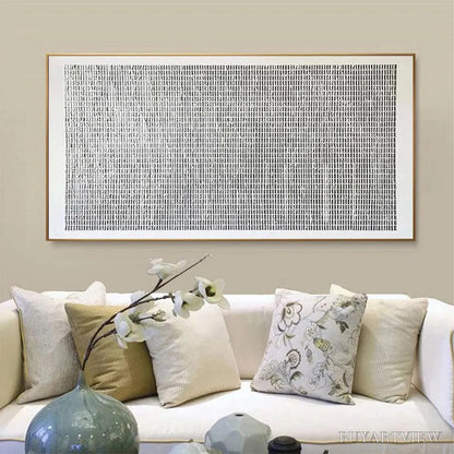 BUYARTVIEW Woven Texture – Minimalist Textured Painting in Grey and White - image 3