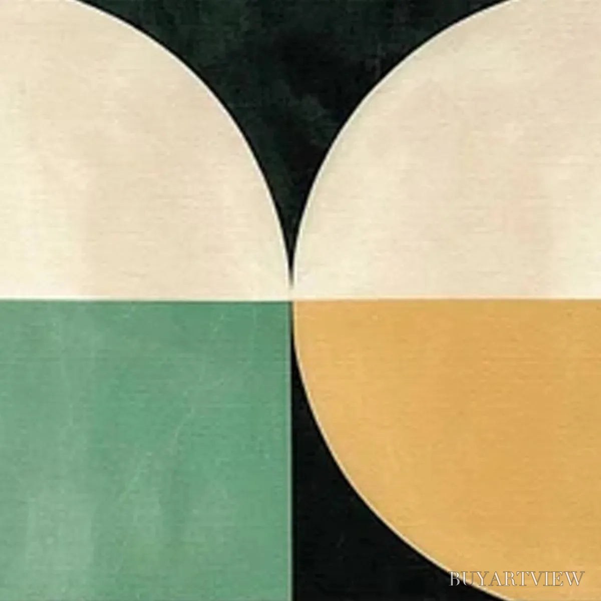 BUYARTVIEW Green Geometric Panoramic – Abstract Painting, Panoramic , Minimalist Decor - image 4