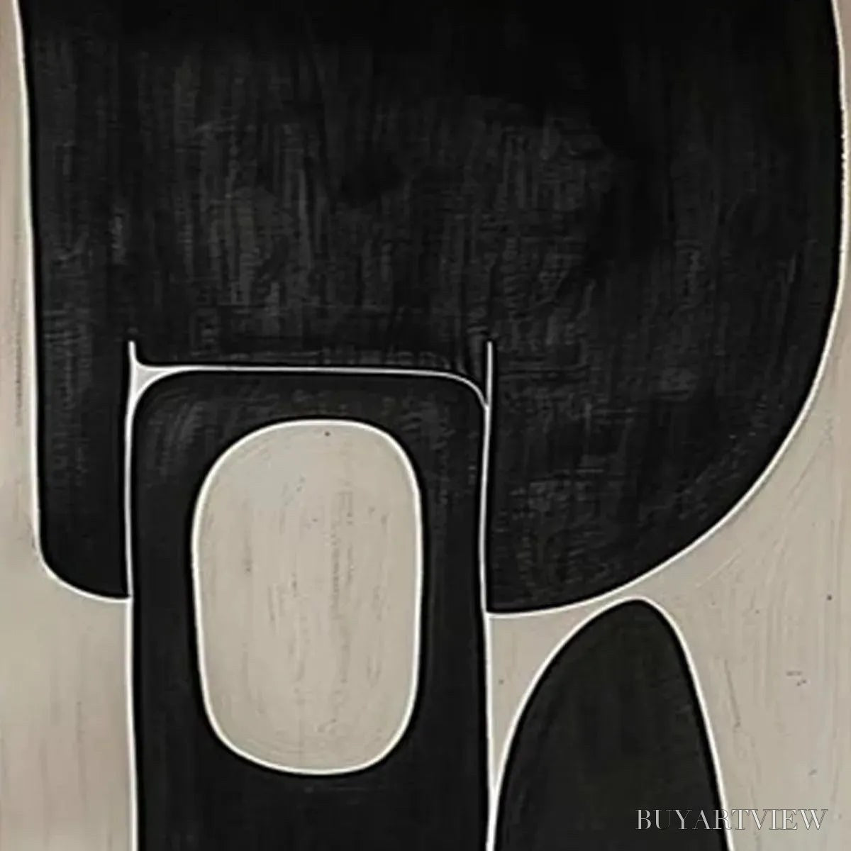 BUYARTVIEW Black & Beige Abstract Diptych Ii – Abstract Painting Set of 2, Vertical - image 3