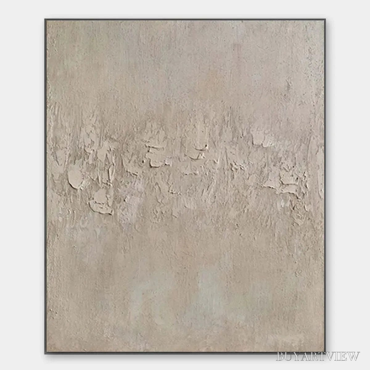 BUYARTVIEW Textured Beige Abstract – Minimalist Textured Painting, Square - image 1
