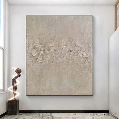 BUYARTVIEW Textured Beige Abstract – Minimalist Textured Painting, Square - image 2