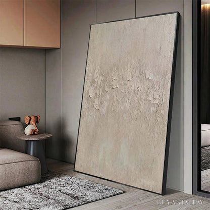 BUYARTVIEW Textured Beige Abstract – Minimalist Textured Painting, Square - image 4