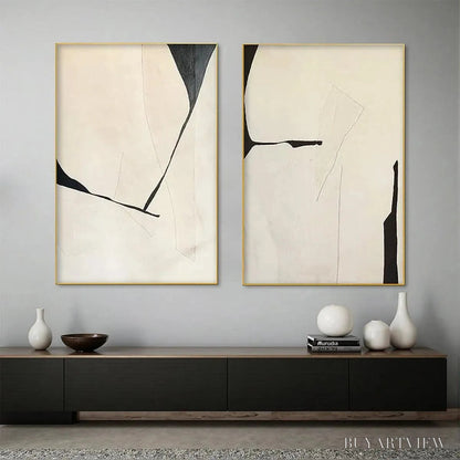 BUYARTVIEW Minimalist Abstract Diptych – Abstract Minimalist Painting Set of 2, Vertical - image 2