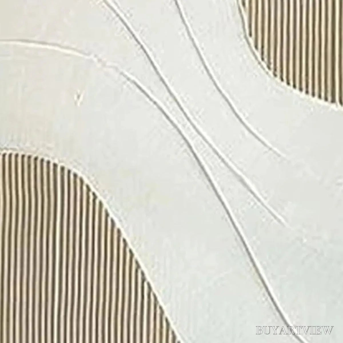 BUYARTVIEW Textured White Lines Diptych – Minimalist Textured Painting Set of 2, Square - image 3