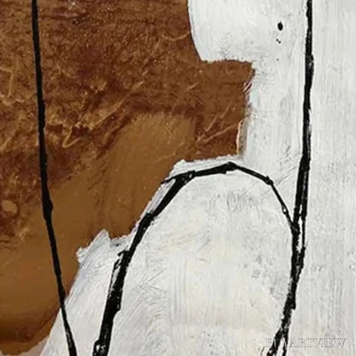 BUYARTVIEW Brown & White Abstract Diptych – Abstract Painting Set of 2, Vertical - image 3