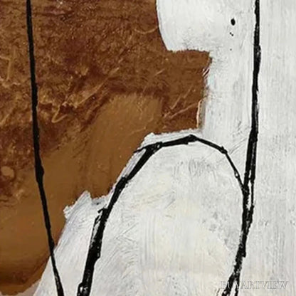 BUYARTVIEW Brown & White Abstract Diptych – Abstract Painting Set of 2, Vertical - image 3