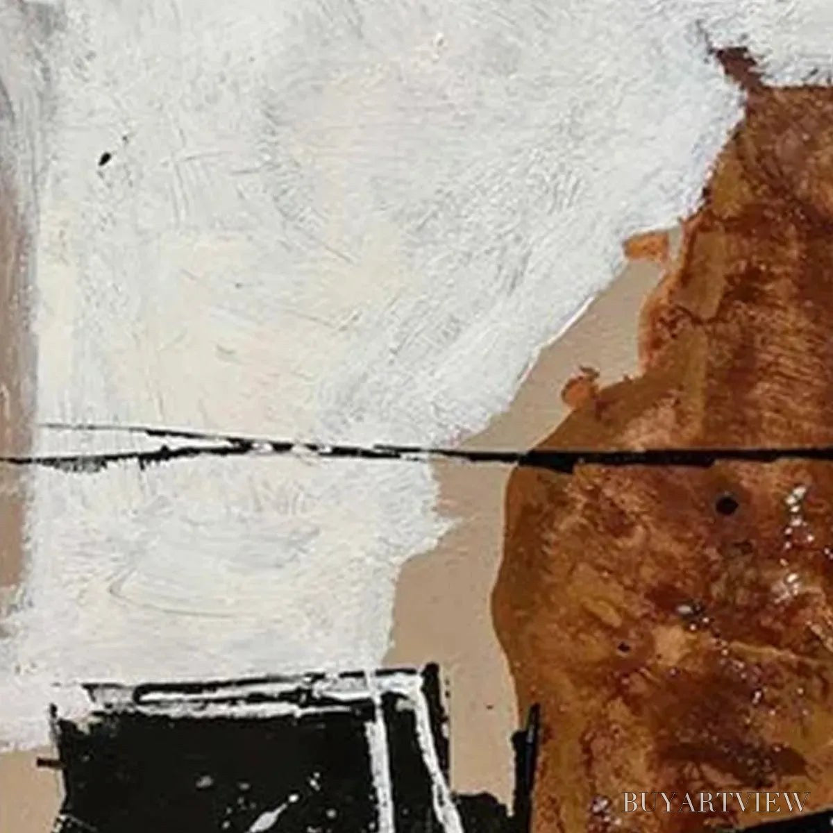 BUYARTVIEW Brown & White Abstract Diptych – Abstract Painting Set of 2, Vertical - image 6