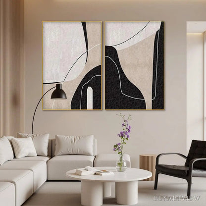 BUYARTVIEW Abstract Minimalist Diptych – Abstract Painting Set of 2, Vertical - image 5