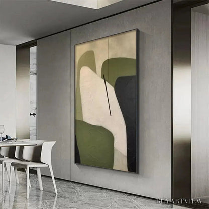BUYARTVIEW Minimalist Green Abstract – Modern Abstract Painting, Vertical - image 4