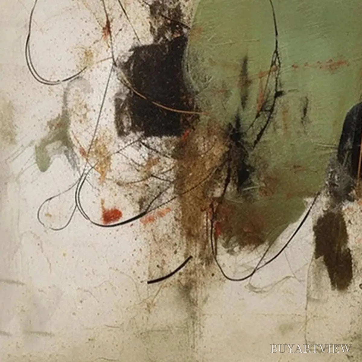 BUYARTVIEW Sage Abstract – Minimalist Abstract Painting, Vertical - image 3