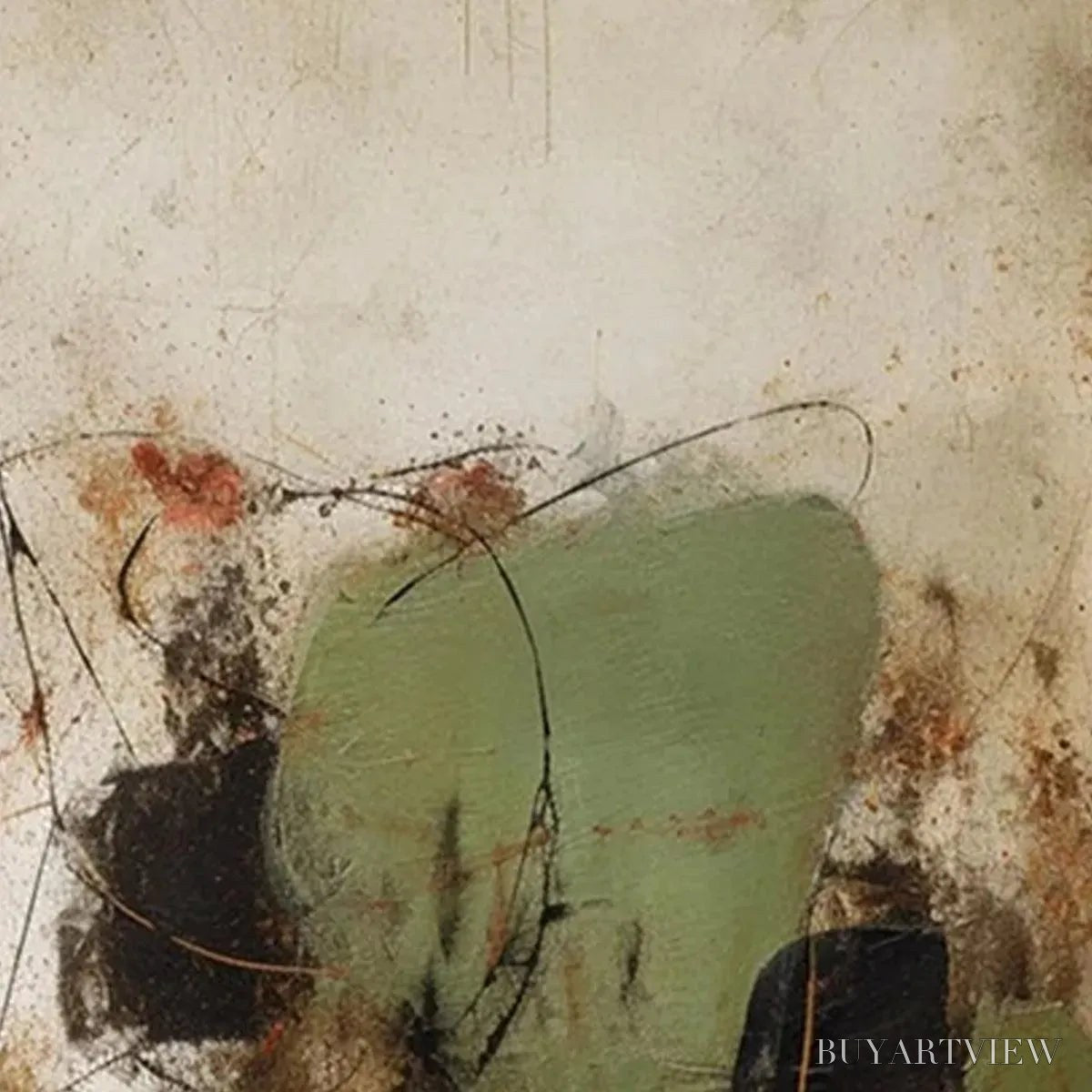 BUYARTVIEW Sage Abstract – Minimalist Abstract Painting, Vertical - image 6