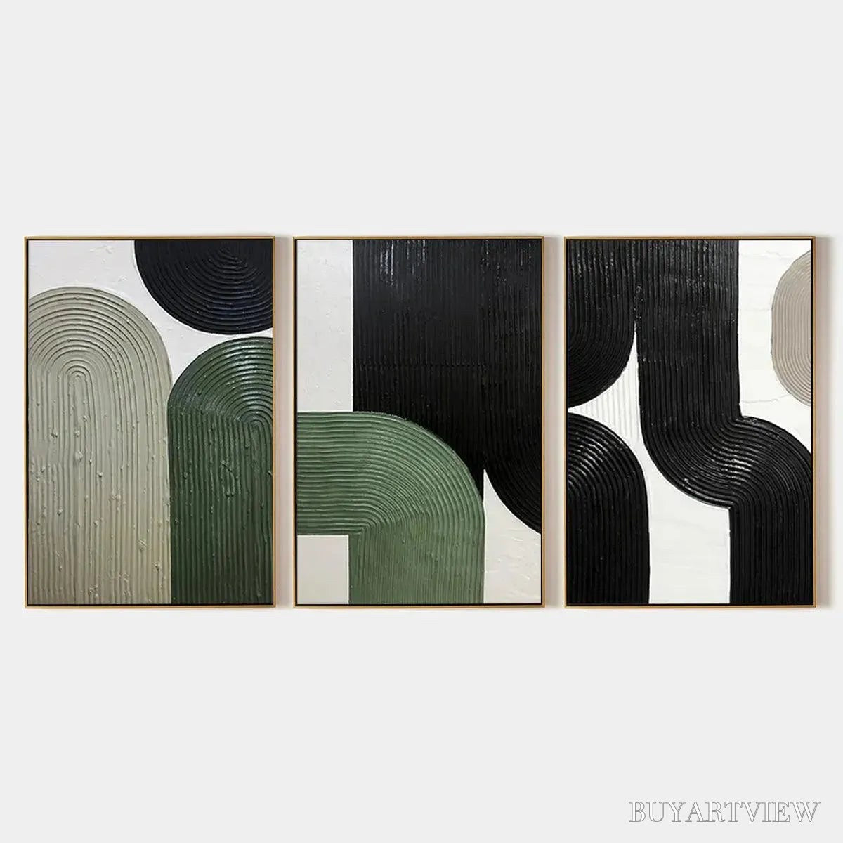 BUYARTVIEW Arches Triptych – Minimalist Textured Abstract Painting Set of 3 - image 1