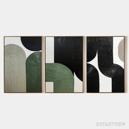 BUYARTVIEW Arches Triptych – Minimalist Textured Abstract Painting Set of 3 - image 1