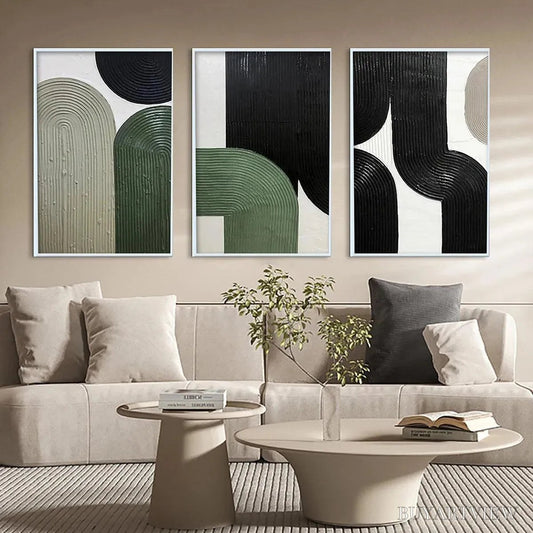 BUYARTVIEW Arches Triptych – Minimalist Textured Abstract Painting Set of 3 - image 2