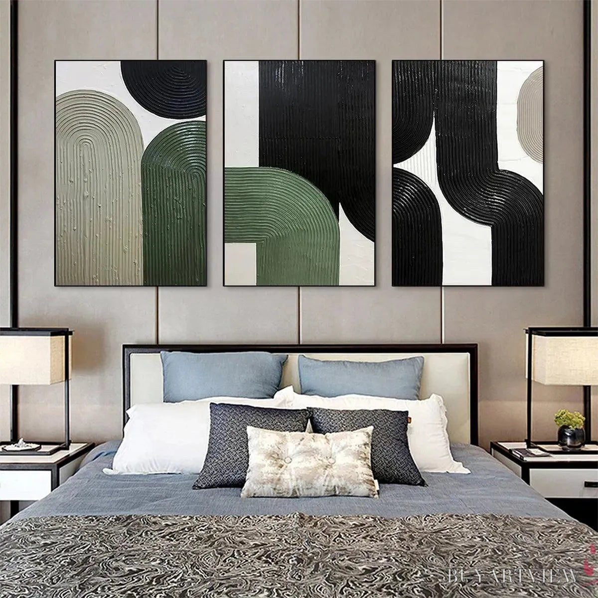 BUYARTVIEW Arches Triptych – Minimalist Textured Abstract Painting Set of 3 - image 5