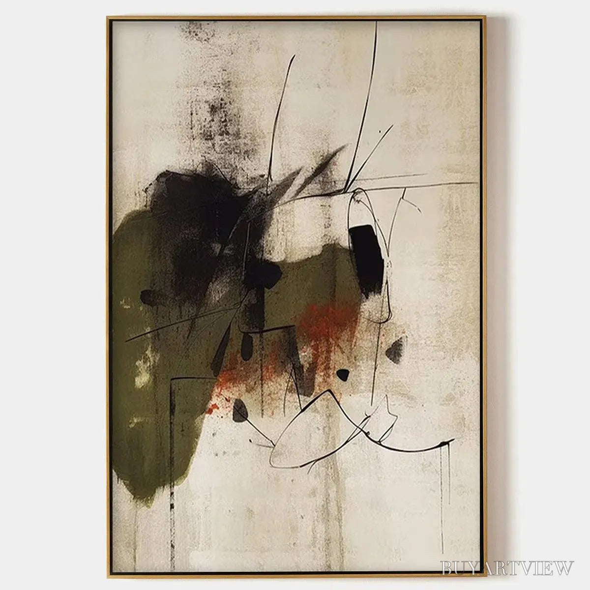 BUYARTVIEW Untitled Abstract – Minimalist Abstract Painting, Vertical - image 1