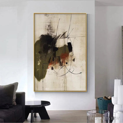BUYARTVIEW Untitled Abstract – Minimalist Abstract Painting, Vertical - image 2