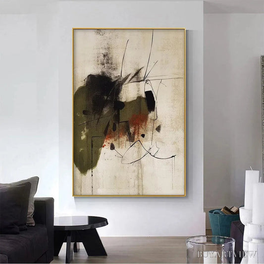 BUYARTVIEW Untitled Abstract – Minimalist Abstract Painting, Vertical - image 2