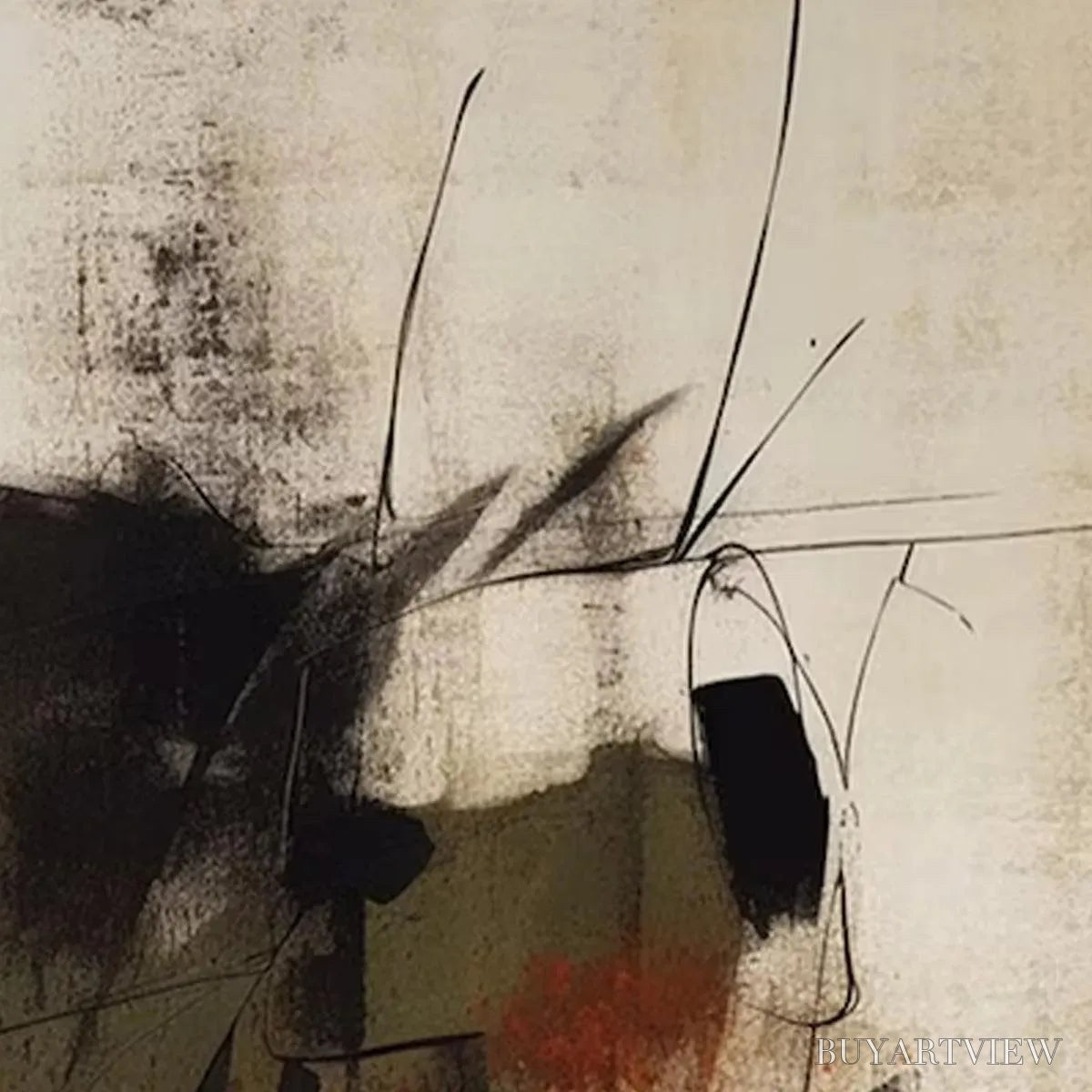 BUYARTVIEW Untitled Abstract – Minimalist Abstract Painting, Vertical - image 4