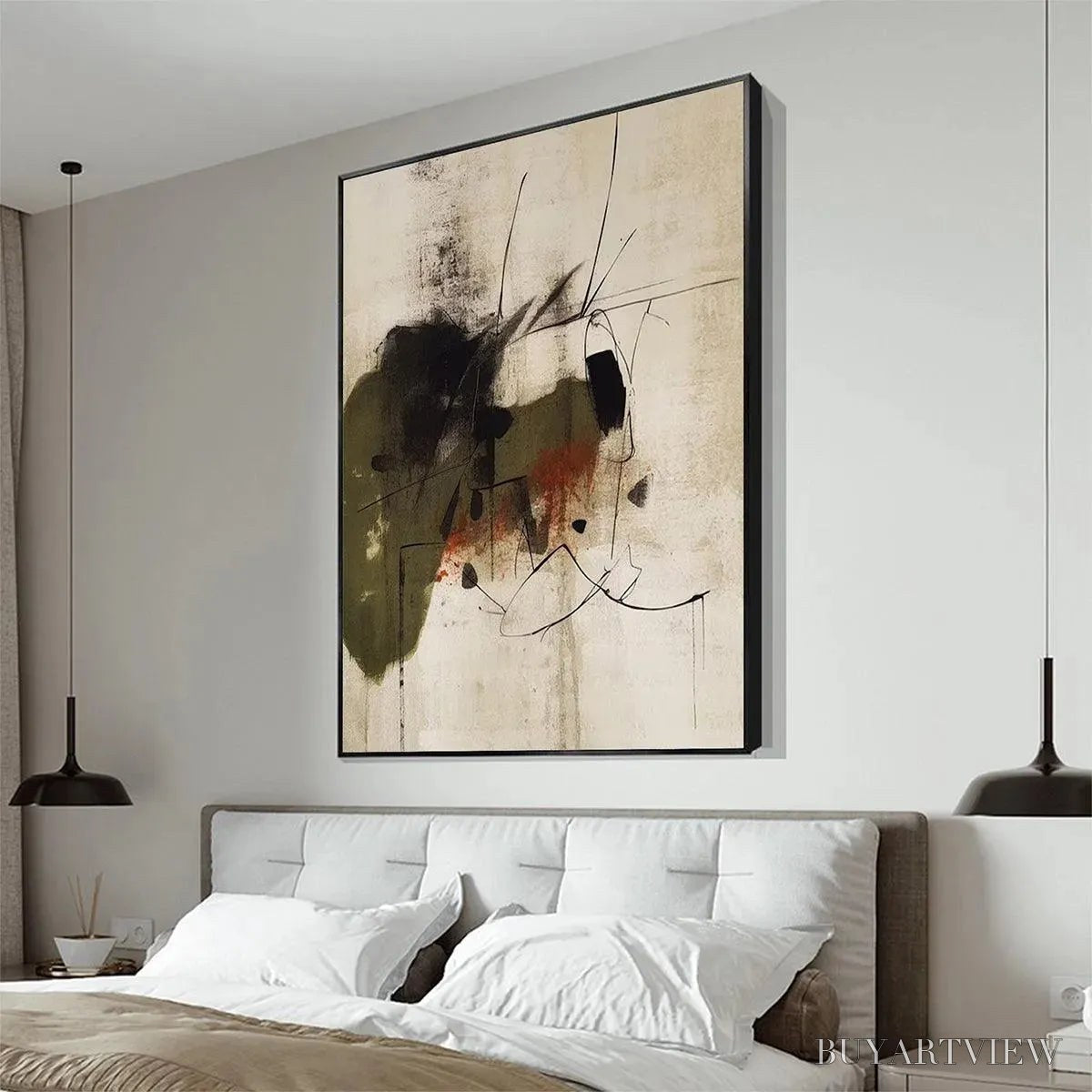 BUYARTVIEW Untitled Abstract – Minimalist Abstract Painting, Vertical - image 6