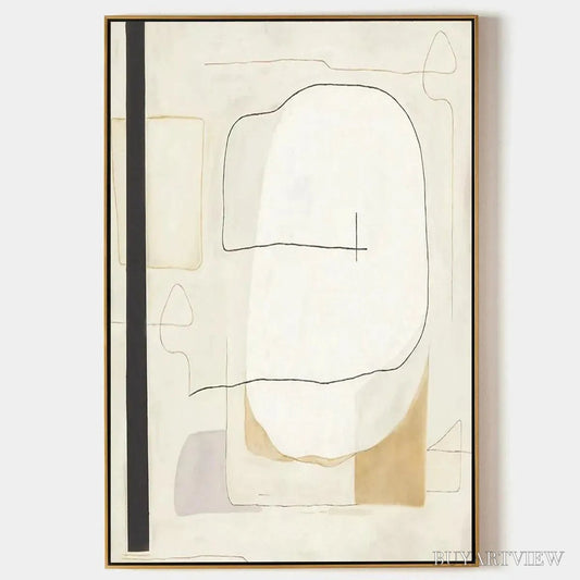 BUYARTVIEW Minimalist Abstract – Neutral Abstract Painting, Square - image 1
