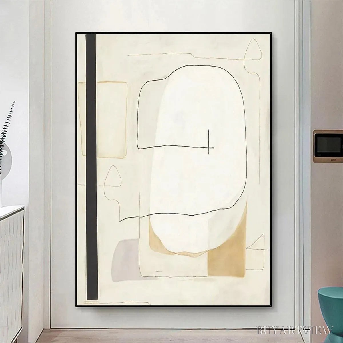 BUYARTVIEW Minimalist Abstract – Neutral Abstract Painting, Square - image 4
