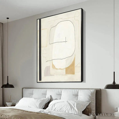 BUYARTVIEW Minimalist Abstract – Neutral Abstract Painting, Square - image 5