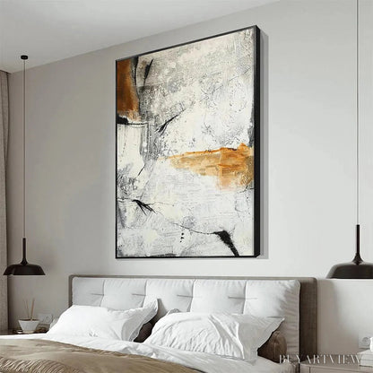 BUYARTVIEW Textured Abstract in Brown and White – Modern Abstract Painting, Vertical - image 5