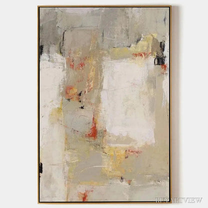 BUYARTVIEW Neutral Abstraction – Minimalist Abstract Painting, Vertical - image 1