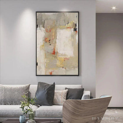 BUYARTVIEW Neutral Abstraction – Minimalist Abstract Painting, Vertical - image 5