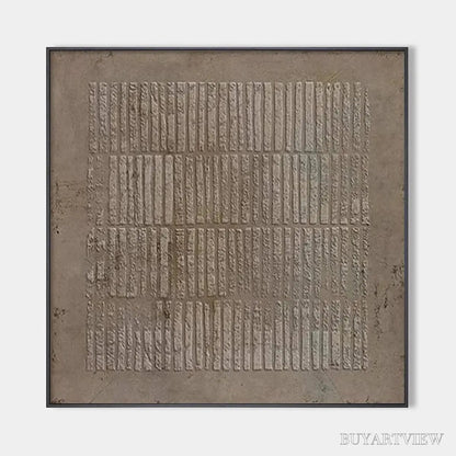 BUYARTVIEW Textured Brown Grid – Minimalist Textured Painting - image 1