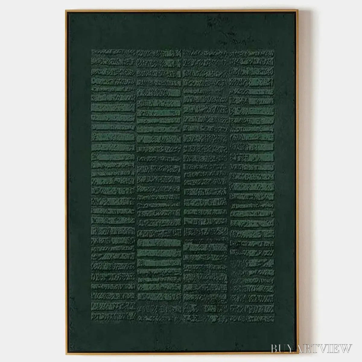 BUYARTVIEW Dark Green Textured Grid – Minimalist Textured Painting - image 1