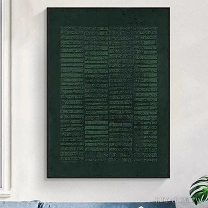 BUYARTVIEW Dark Green Textured Grid – Minimalist Textured Painting - image 2