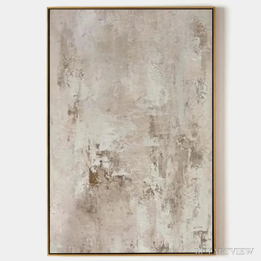 BUYARTVIEW Textured Beige Abstract – Minimalist Textured Painting - image 1