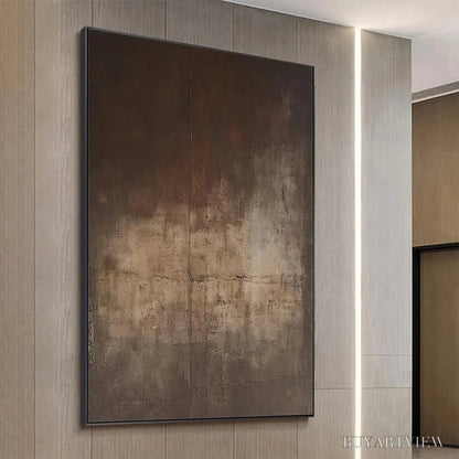 BUYARTVIEW Dark Brown Textured Abstract – Minimalist Textured Painting - image 4