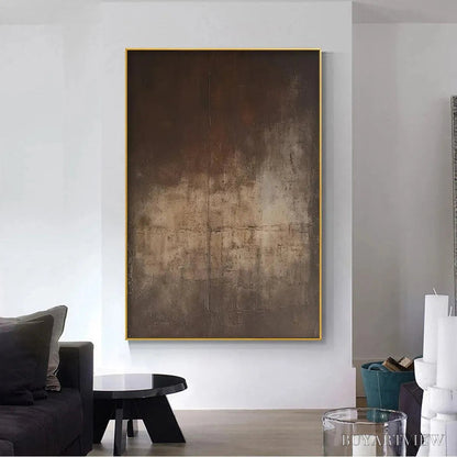BUYARTVIEW Dark Brown Textured Abstract – Minimalist Textured Painting - image 5