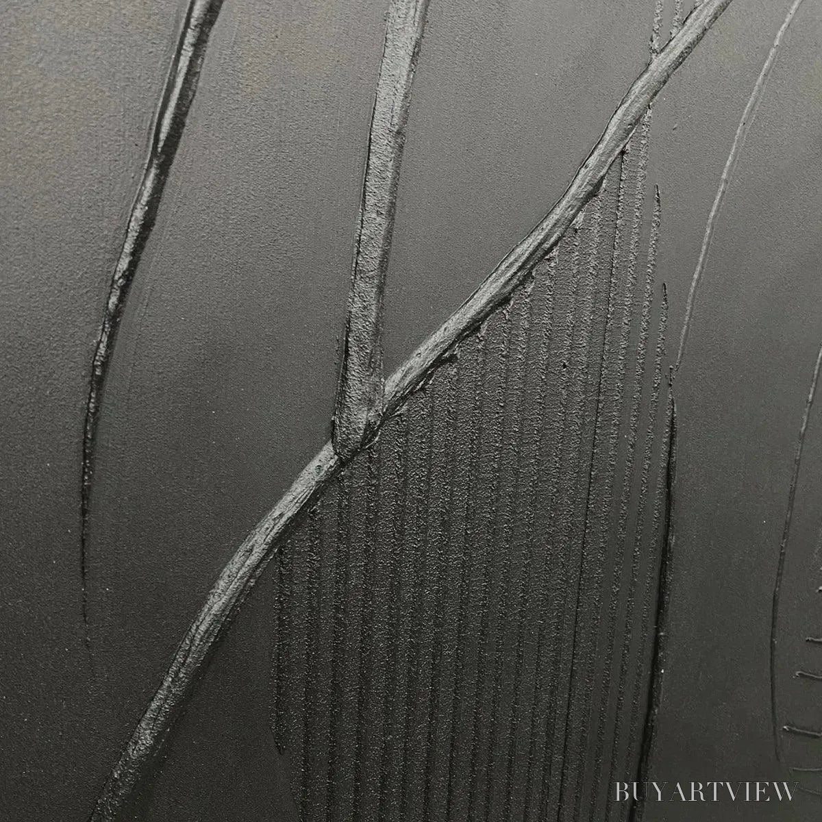 BUYARTVIEW Black Textured Abstract – Minimalist Textured Painting - image 4