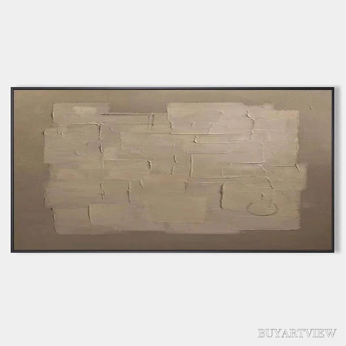 BUYARTVIEW Textured Taupe Abstract – Minimalist Textured Painting - image 1