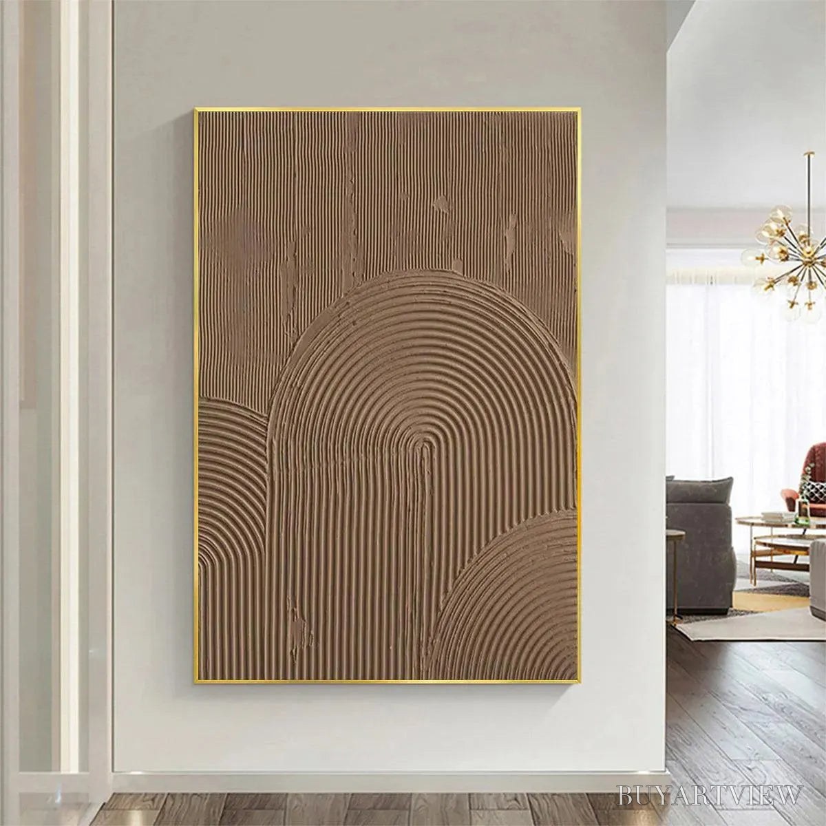 BUYARTVIEW Brown Textured Arch – Textured Abstract Painting in Brown - image 4