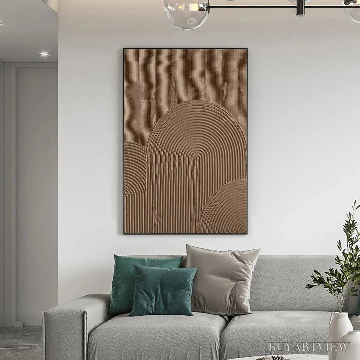 BUYARTVIEW Brown Textured Arch – Textured Abstract Painting in Brown - image 5
