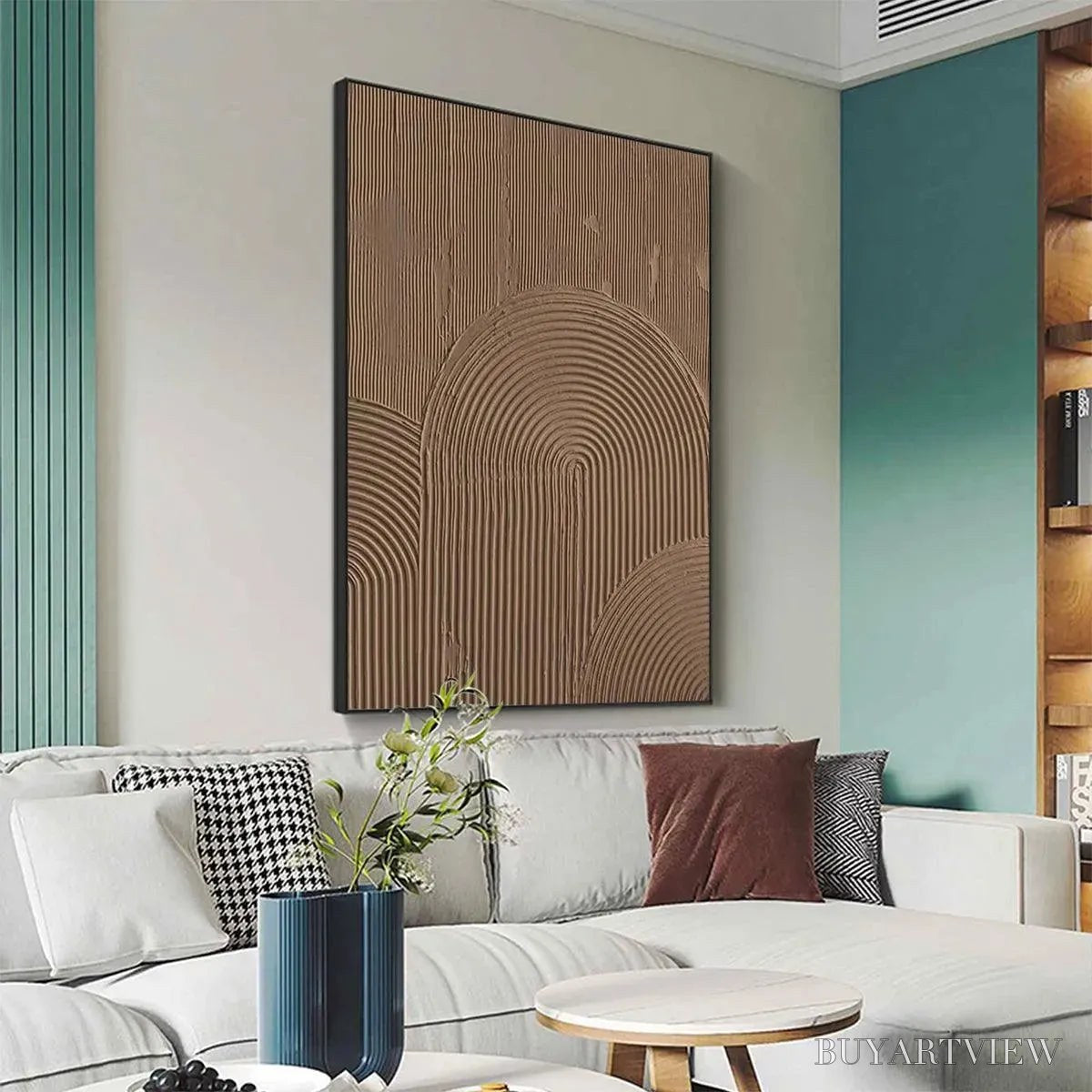 BUYARTVIEW Brown Textured Arch – Textured Abstract Painting in Brown - image 6