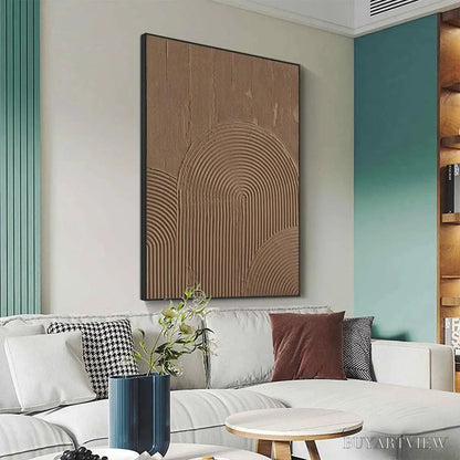 BUYARTVIEW Brown Textured Arch – Textured Abstract Painting in Brown - image 6