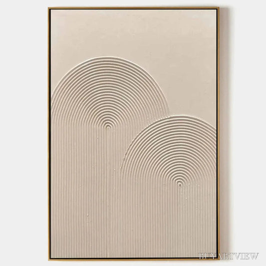 BUYARTVIEW Textured Rainbow – Minimalist Textured Painting in Beige - image 1