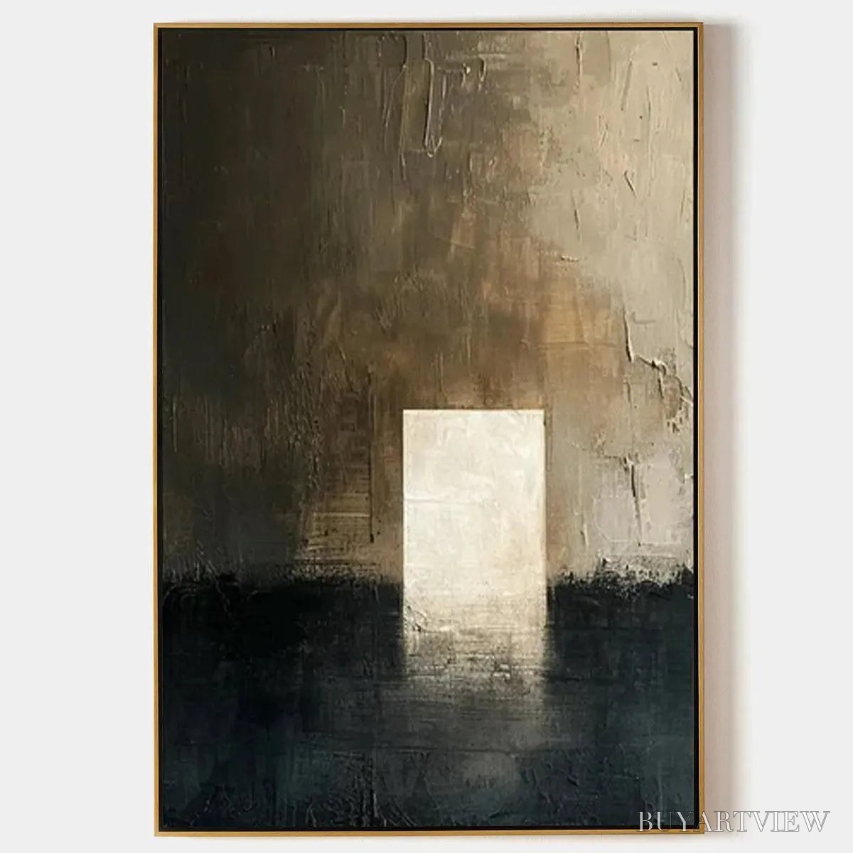 BUYARTVIEW Minimalist Doorway – Textured Abstract Painting, Vertical - image 1