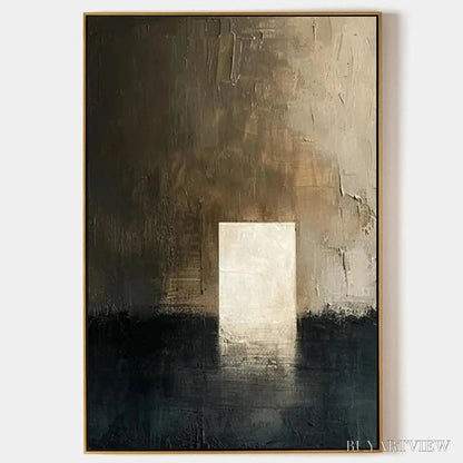 BUYARTVIEW Minimalist Doorway – Textured Abstract Painting, Vertical - image 1