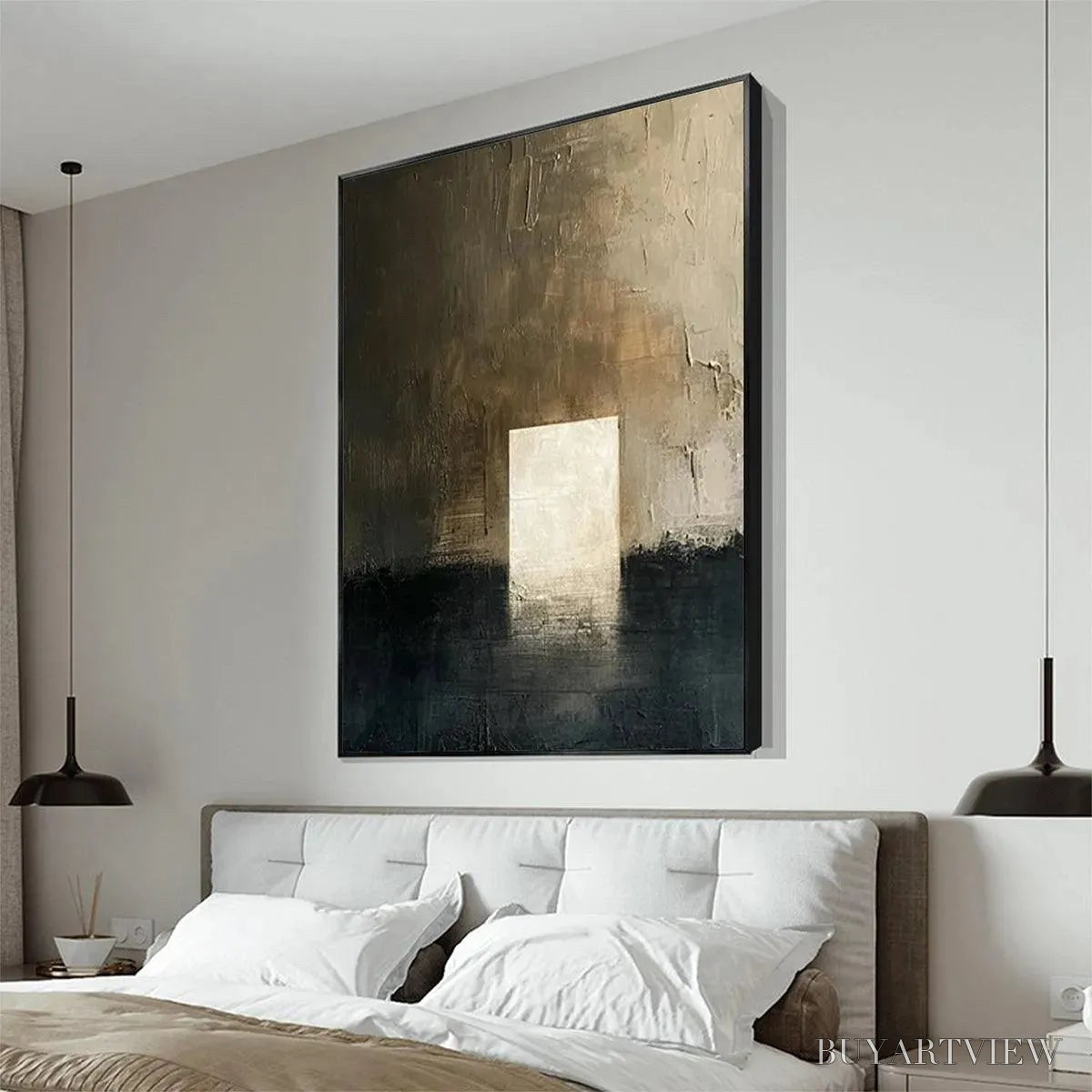 BUYARTVIEW Minimalist Doorway – Textured Abstract Painting, Vertical - image 4